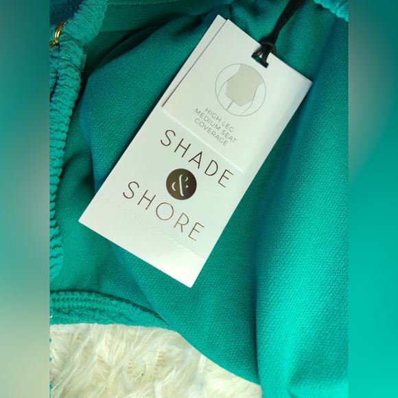 Shade & Shore Turquoise Textured Swimsuit - Picture 9 of 11